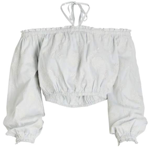 INTERMIX Tops - Intermix Robin Cold Shoulder Embroidered Crop Top NWT